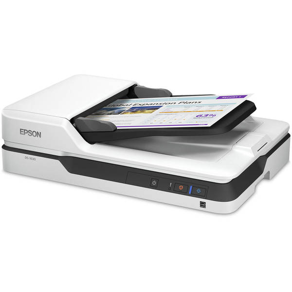 Scanner Epson WorkForce DS-1630, Color, A4, ADF, Duplex, USB, Alb