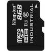 Card Memorie Kingston Industrial, 8GB,  microSDHC, Clasa 10