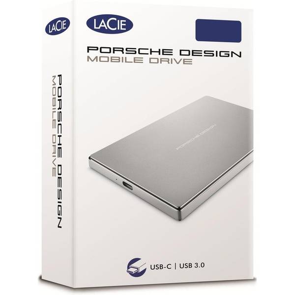 Hard Disk Extern Lacie Porsche Design Mobile Drive, 2TB, USB 3.1, Argintiu