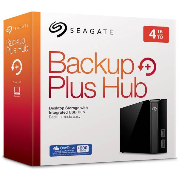 Hard Disk Extern Seagate Backup Plus Hub, 4TB, USB 3.0, Negru