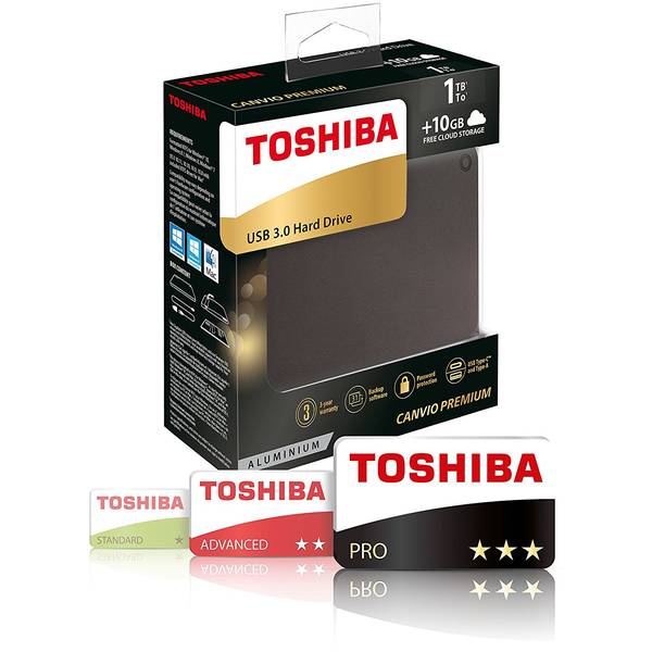 Hard Disk Extern Toshiba Canvio Premium, 1TB, USB 3.0, Gri