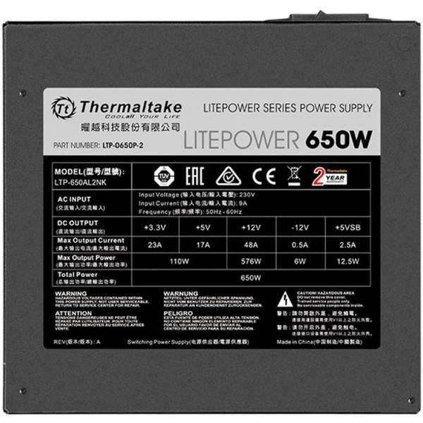 Sursa Thermaltake Litepower, ATX, 650W, Negru