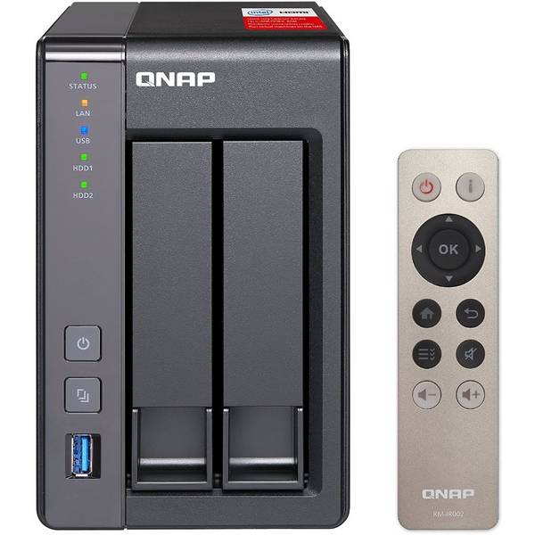 NAS Qnap TS-251+-2G, Intel Celeron Quad-Core 2.0GHz, 2 GB, 2 Bay, 4 x USB