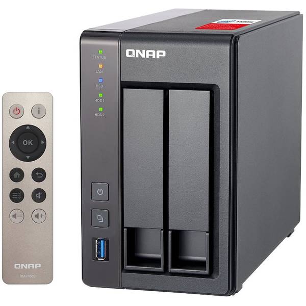 NAS Qnap TS-251+-2G, Intel Celeron Quad-Core 2.0GHz, 2 GB, 2 Bay, 4 x USB