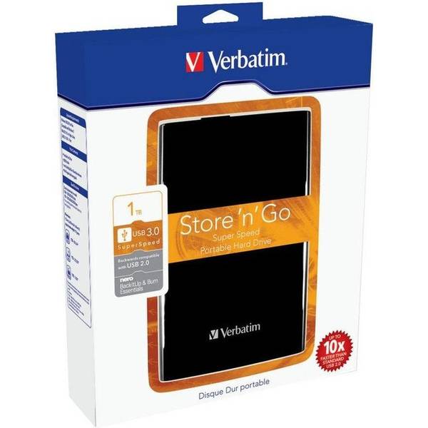 Hard Disk Extern Verbatim Store'n'Go, 1TB, USB 3.0, Negru