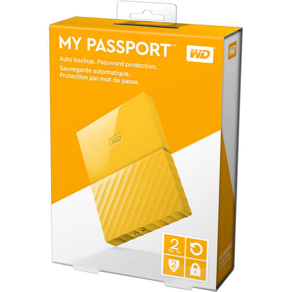 Hard Disk Extern WD My Passport, 2TB, USB 3.0, Yellow