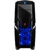 Carcasa Inter-Tech Q2 Illuminator Blue, MiddleTower, Fara sursa, Negru