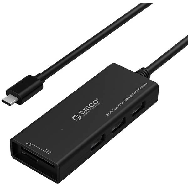 Hub USB Orico CH3SF USB 3.0 + Card Reader, Negru