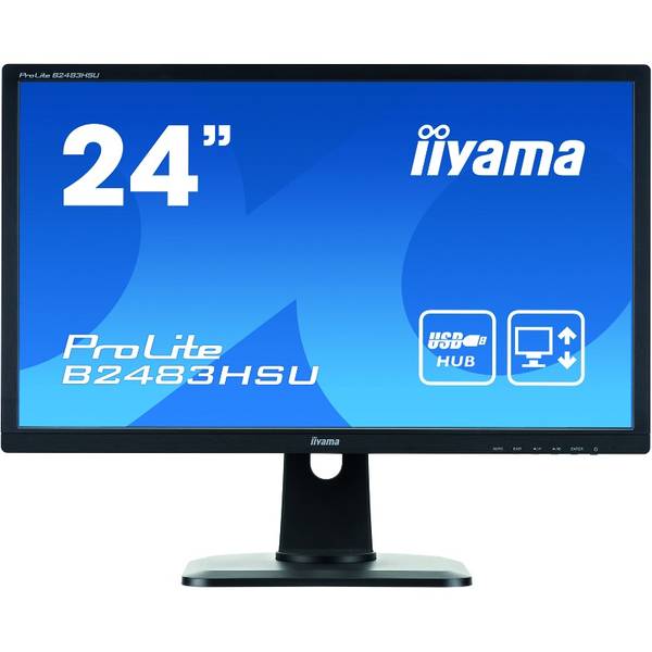 Monitor LED IIyama B2483HSU-B1DP, 24", FHD, 2ms, Negru