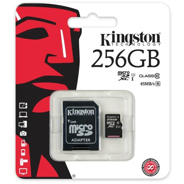Card Memorie Kingston Micro SDXC 256GB UHS-I Clasa 10 + Adaptor SD