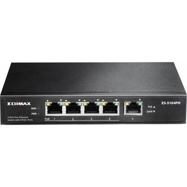 Switch Edimax ES-5104PH, 5 x LAN, 4 x PoE+