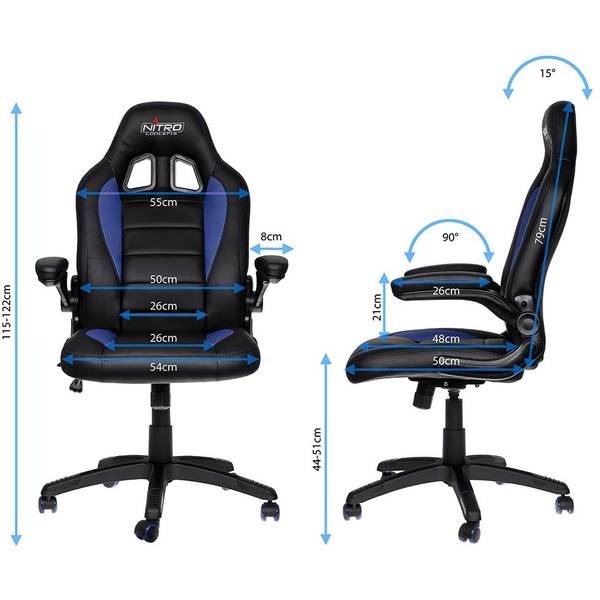 Scaun Gaming Nitro Concepts C80 Motion, Black/Blue