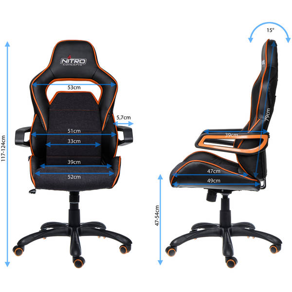 Scaun Gaming Nitro Concepts E220 Evo, Black/Orange