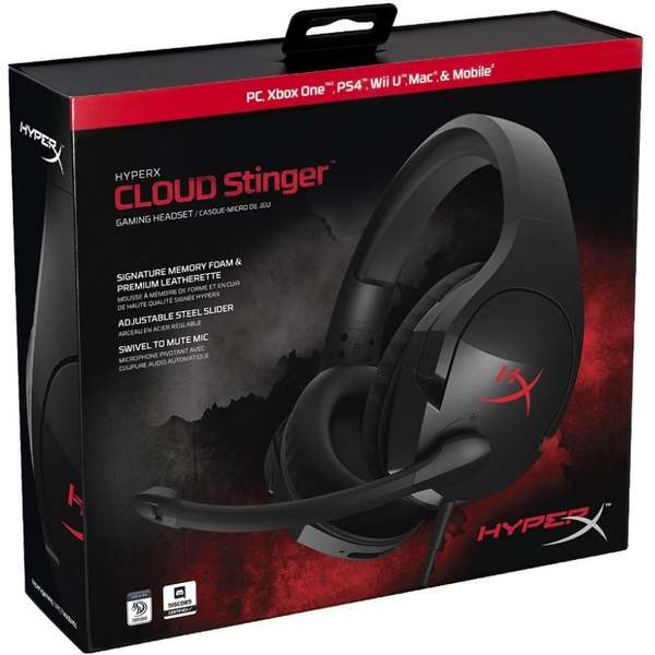 Casti Gaming Kingston HyperX Cloud Stinger, Cu microfon, Over-Head, Negru