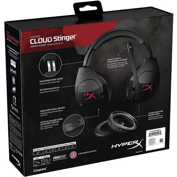 Casti Gaming Kingston HyperX Cloud Stinger, Cu microfon, Over-Head, Negru