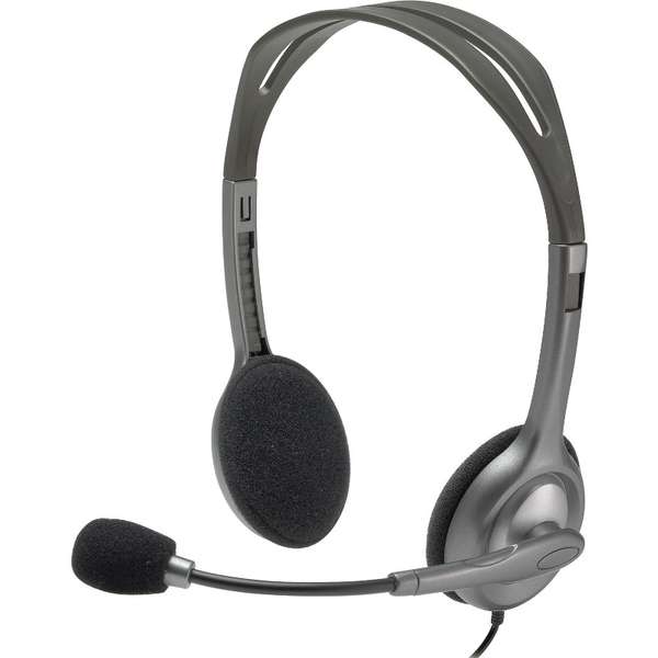 Casti Logitech H111, Cu microfon, Over-Head, Gri