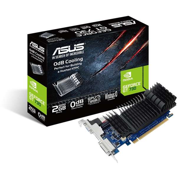 Placa video Asus GeForce GT 730 Silent, 2GB GDDR5, 64 biti, Low Profile