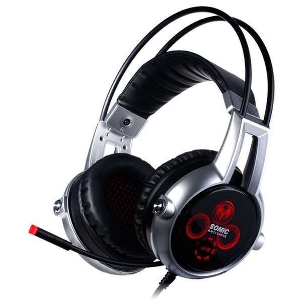 Casti Gaming Somic E95X, Cu microfon, Over-Head, Negru/Argintiu