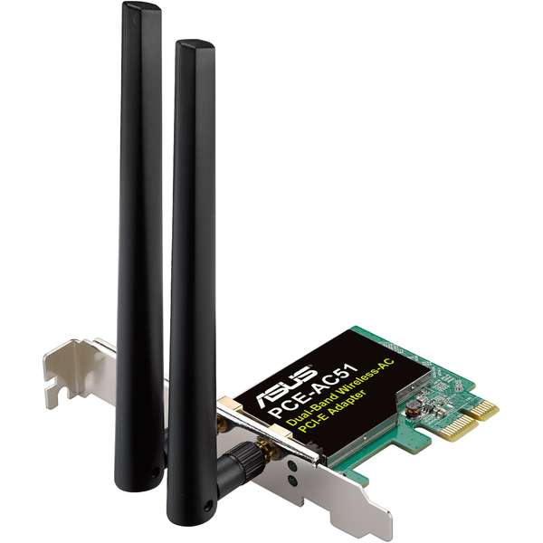 Placa de retea Wireless Asus AC750, PCI Express, 802.11 b/g/n/ac, 433MBps