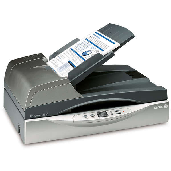 Scanner Xerox DocuMate 3640, Color, A4, ADF, Duplex, USB, Negru + Kofax VRS