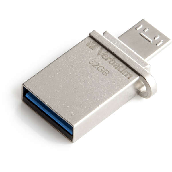 Memorie USB Verbatim Store 'n' Go, 32GB, USB 3.0/MicroUSB OTG, Argintiu