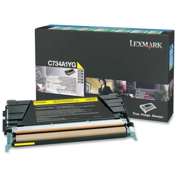 Lexmark Cartus Toner Laser Yellow,  C734A1YG