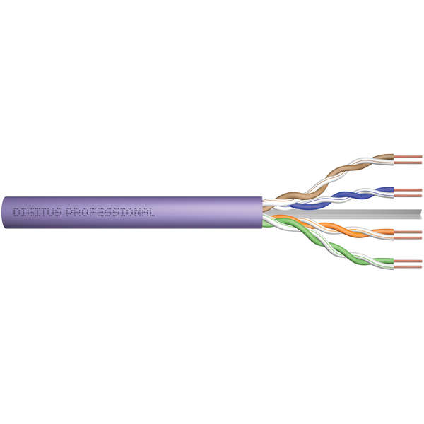 Cablu retea Digitus UTP, Cat.6, Rola 305m, 100% Cupru, Violet