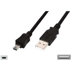 Cablu date si incarcare de la USB 2.0 la miniUSB, 1m, Negru