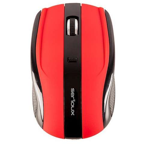 Mouse Serioux Rainbow 400, Wireless, USB, Optic, 1600dpi, Negru/Rosu