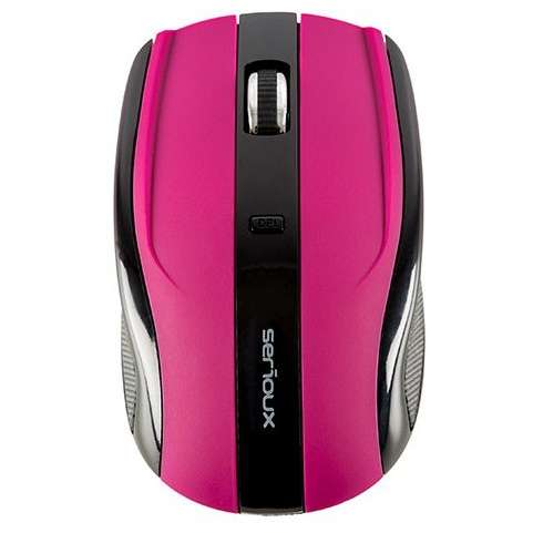 Mouse Serioux Rainbow 400, Wireless, USB, Optic, 1600dpi, Negru/Mov