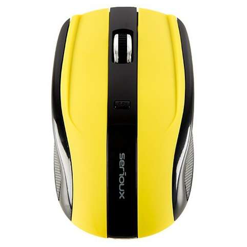 Mouse Serioux Rainbow 400, Wireless, USB, Optic, 1600dpi, Negru/Galben