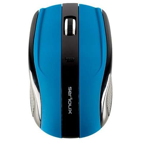 Mouse Serioux Rainbow 400, Wireless, USB, Optic, 1600dpi, Negru/Albastru