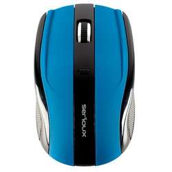 Mouse Serioux Rainbow 400, Wireless, USB, Optic, 1600dpi, Negru/Albastru