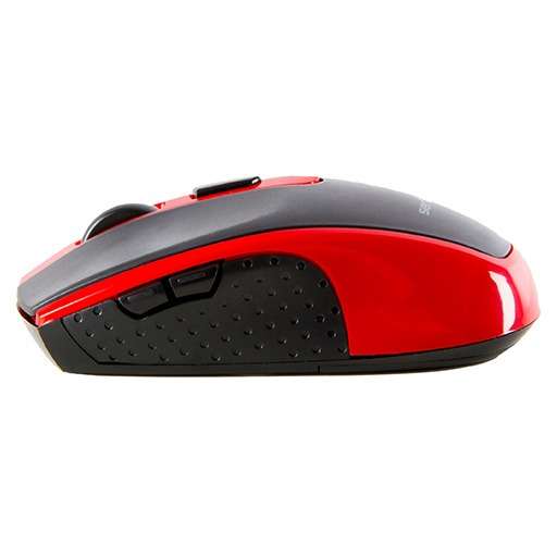 Mouse Serioux Pastel 600, Wireless, USB, Optic, 1600dpi, Negru/Rosu