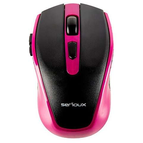 Mouse Serioux Pastel 600, Wireless, USB, Optic, 1600dpi, Negru/Mov