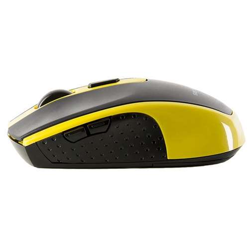 Mouse Serioux Pastel 600, Wireless, USB, Optic, 1600dpi, Negru/Galben