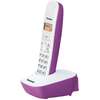 Telefon fix Dect Panasonic KX-TG1611FXF, Alb/Violet