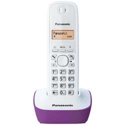 Telefon fix Dect Panasonic KX-TG1611FXF, Alb/Violet