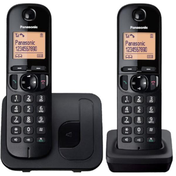 Telefon fix Dect Panasonic KX-TGC212FXB, Twin, Negru