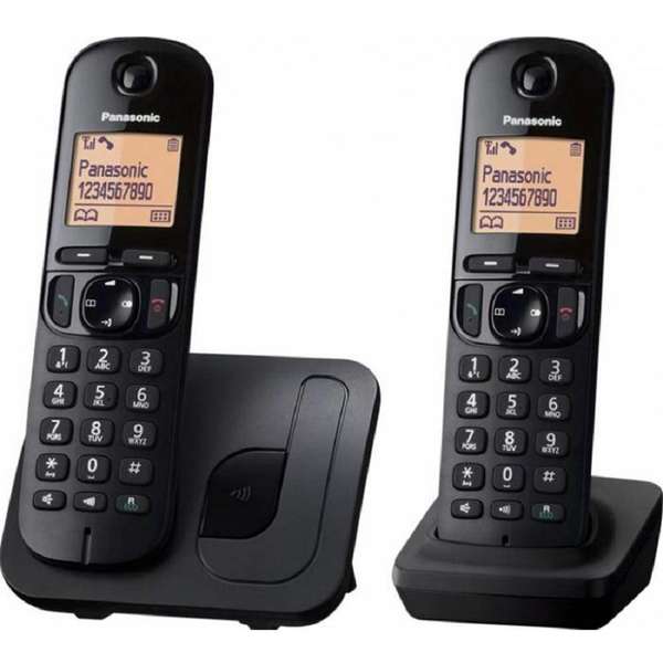 Telefon fix Dect Panasonic KX-TGC212FXB, Twin, Negru