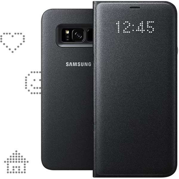 Husa Samsung LED Flip Wallet pentru Galaxy S8 Plus G955, Negru