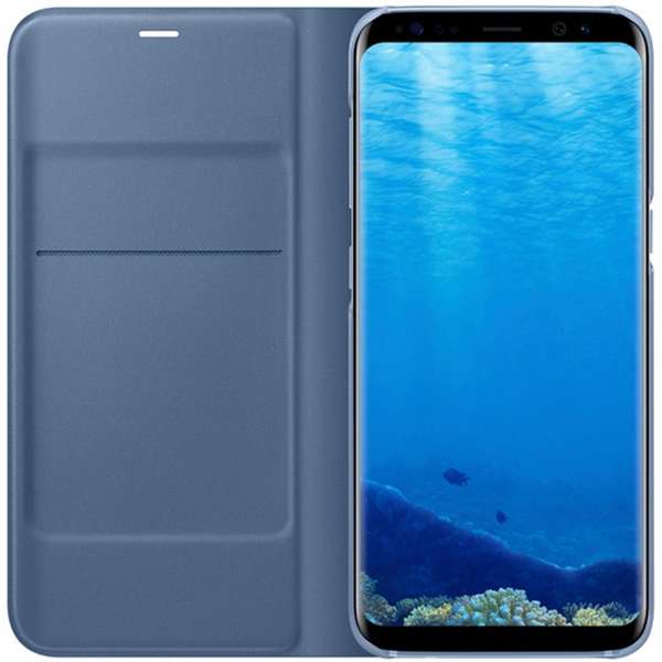 Husa Samsung LED Flip Wallet pentru Galaxy S8 G950, Albastru