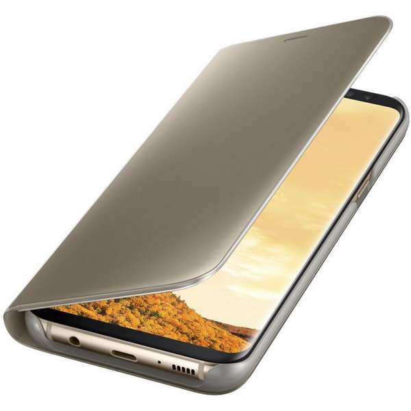 Husa Samsung Clear View Cover pentru Galaxy S8 Plus G955, Auriu