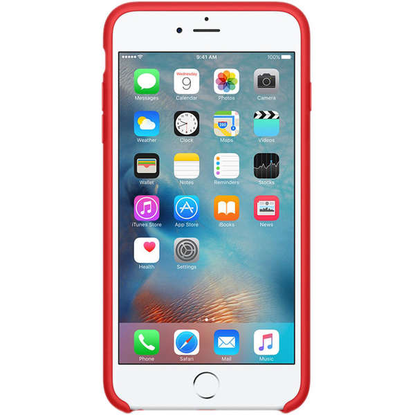 Capac protectie spate Apple Silicone Case pentru iPhone 6s Plus, Red