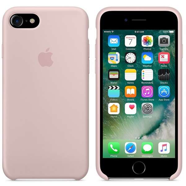 Capac protectie spate Apple Silicone Case pentru iPhone 7, Roz Sand
