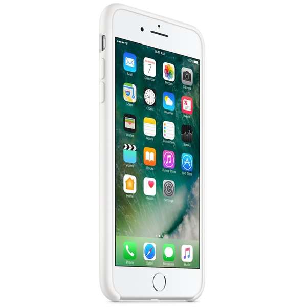 Capac protectie spate Apple Silicone Case pentru iPhone 7 Plus, Alb