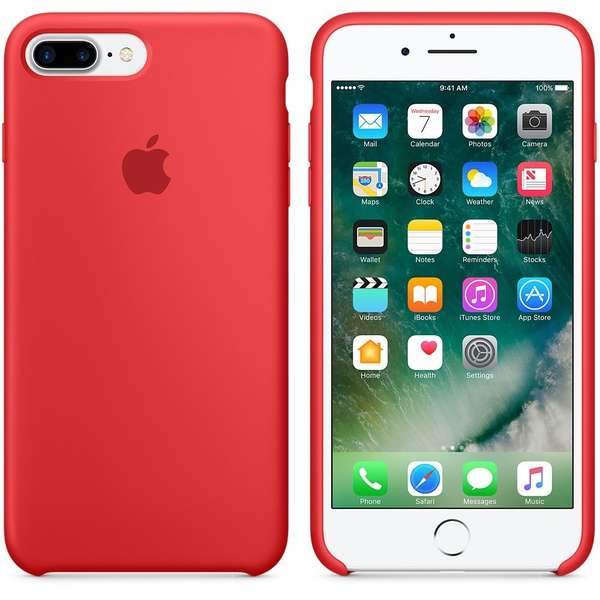 Capac protectie spate Apple Silicone Case pentru iPhone 7 Plus, Rosu
