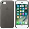 Capac protectie spate Apple Leather Case pentru iPhone 7, Gri Storm