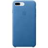 Capac protectie spate Apple Leather Case pentru iPhone 7 Plus, Albastru Sea