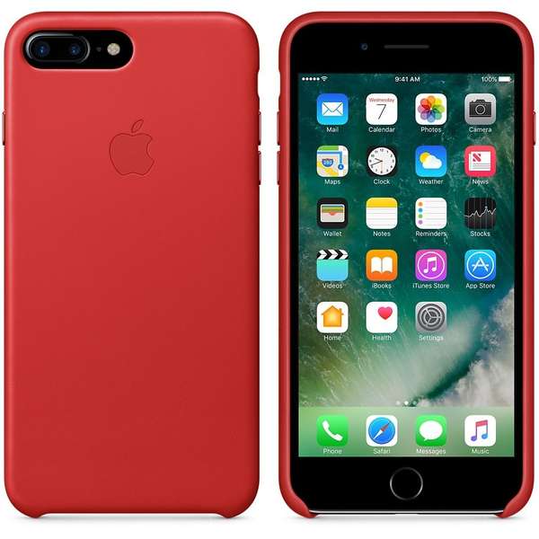 Capac protectie spate Apple Leather Case pentru iPhone 7 Plus, Rosu